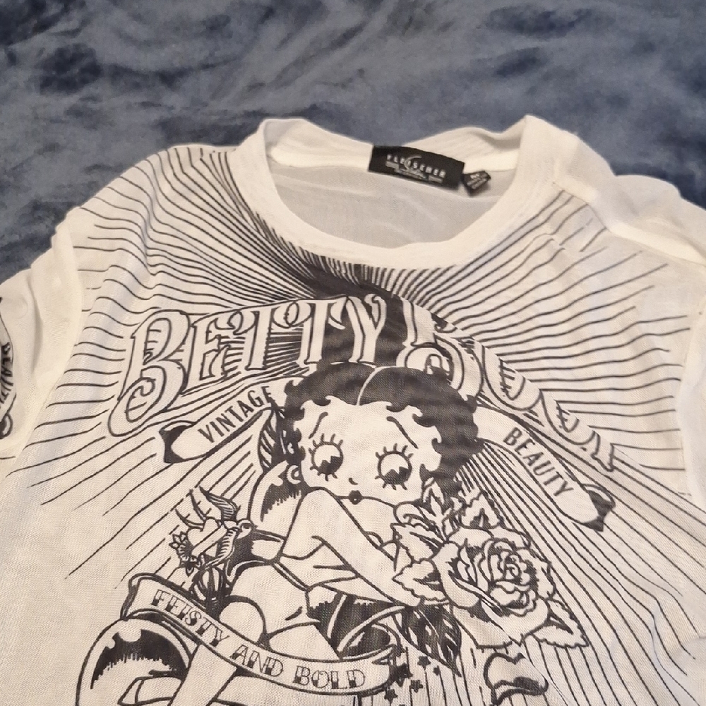 Betty Boop White Graphic Blouse